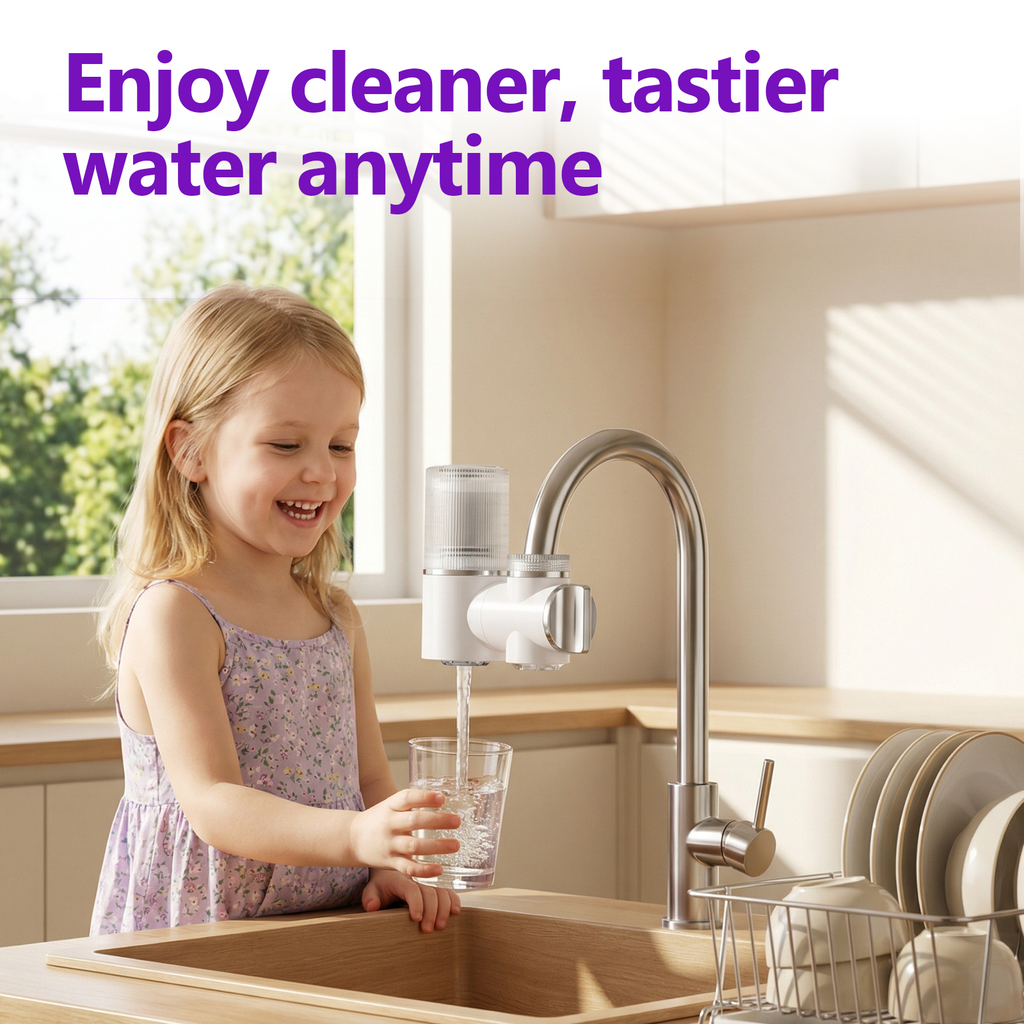 DEASS Faucet Mount Water Filter System，Rapid Flow，Reduces Chlorine，Lead-Reducing for Sink Faucet,Easy Install，100 Gallon Multi-Use Tap Water Filter for Kitchens, Bathrooms & Small Spaces